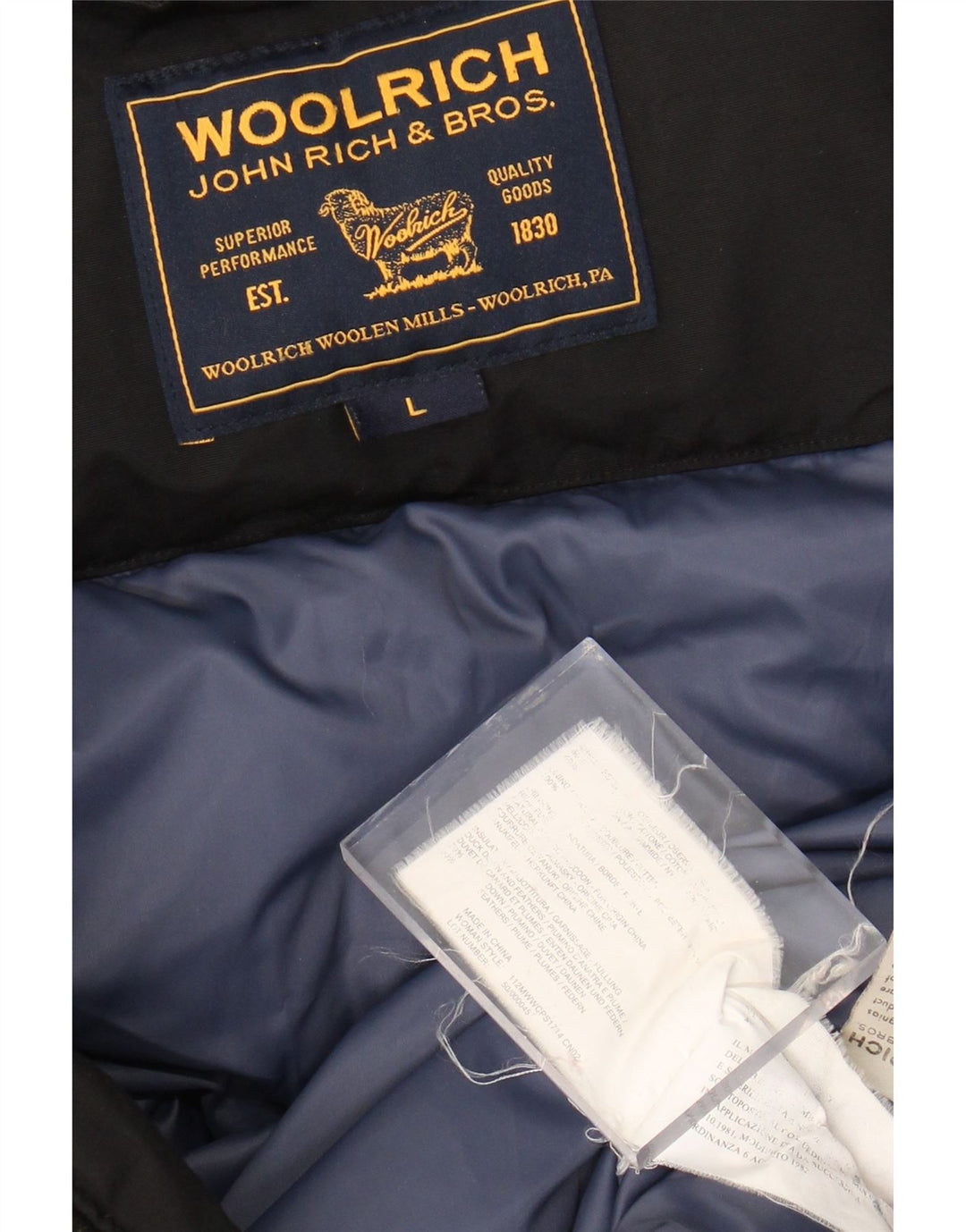 Woolrich Γυναικείο παλτό με επένδυση UK 14 μεγάλο μαύρο βαμβακερό