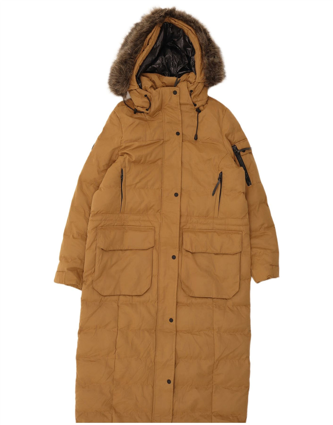 Superdry γυναικείο παλτό με κουκούλα UK 12 Medium Beige Polyester