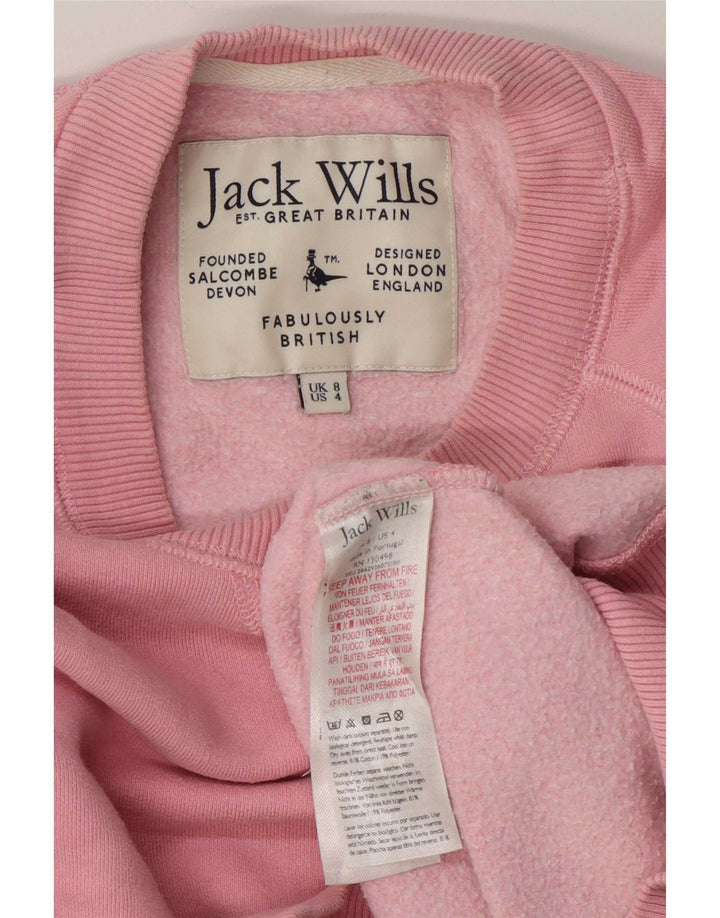 Jack Wills Γυναικεία φούτερ υπερμεγέθη Jumper UK 8 Small Pink Cotton