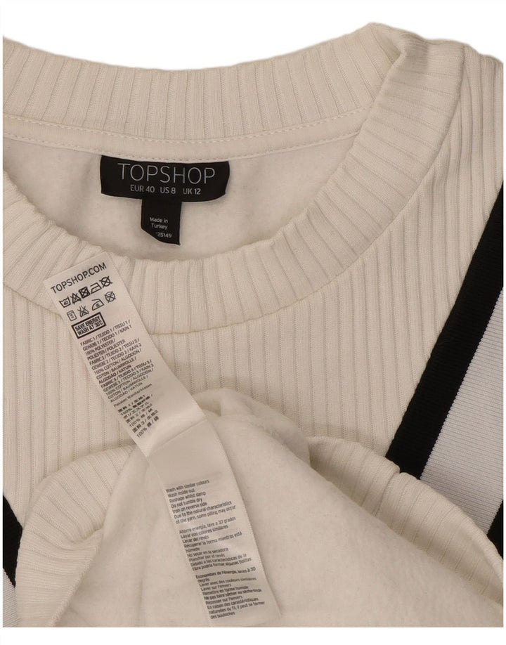 Γυναικείο φούτερ Topshop Oversized Jumper UK 12 Medium White ριγέ