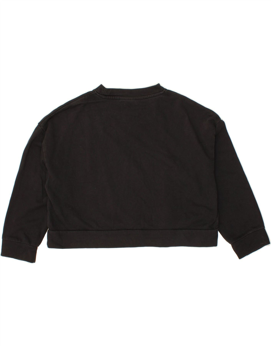 ELLESSE Womens Oversized Crop Graphic Sweatshirt Jumper UK 10 Small Black Vintage Ellesse and Second-Hand Ellesse from Messina Hembry 