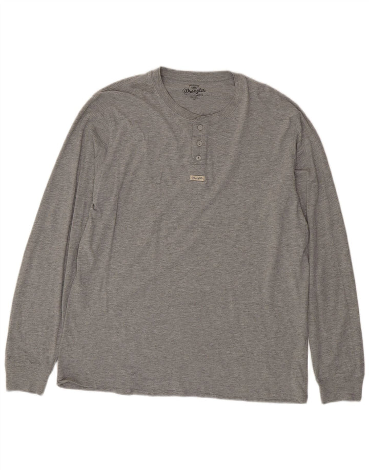 Wrangler Ανδρικό μπλουζάκι με κανονική εφαρμογή μακρυμάνικο 2XL γκρι βαμβακερό