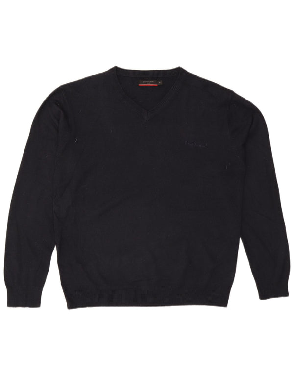 Ανδρικό πουλόβερ Pierre Cardin με V λαιμόκοψη XL Navy Blue Ακρυλικό