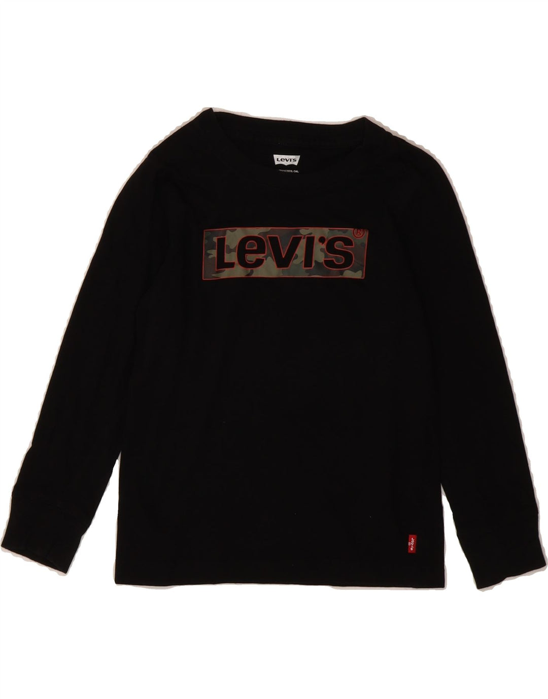 LEVI'S Boys Graphic Top Long Sleeve 5-6 Years Black Cotton Vintage Levi's and Second-Hand Levi's from Messina Hembry 