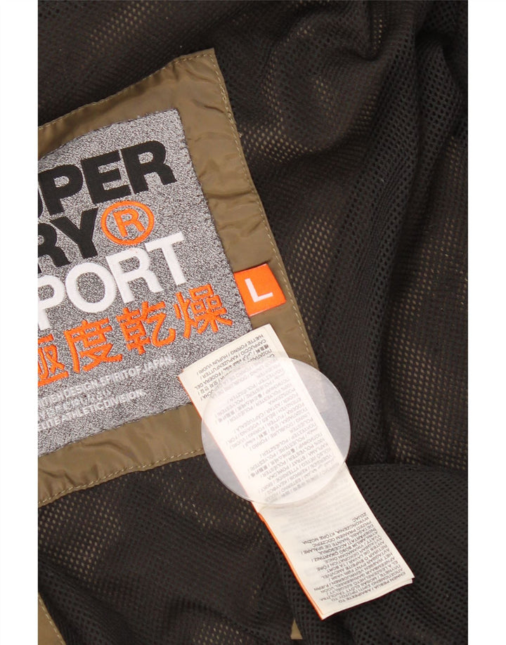 Superdry γυναικείο μπουφάν βροχής με κουκούλα UK 14 Large Khaki Polyester