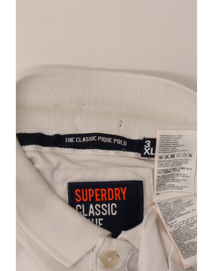 Ανδρικό πουκάμισο SUPERDRY Classic Fit Polo 3XL Λευκό βαμβακερό