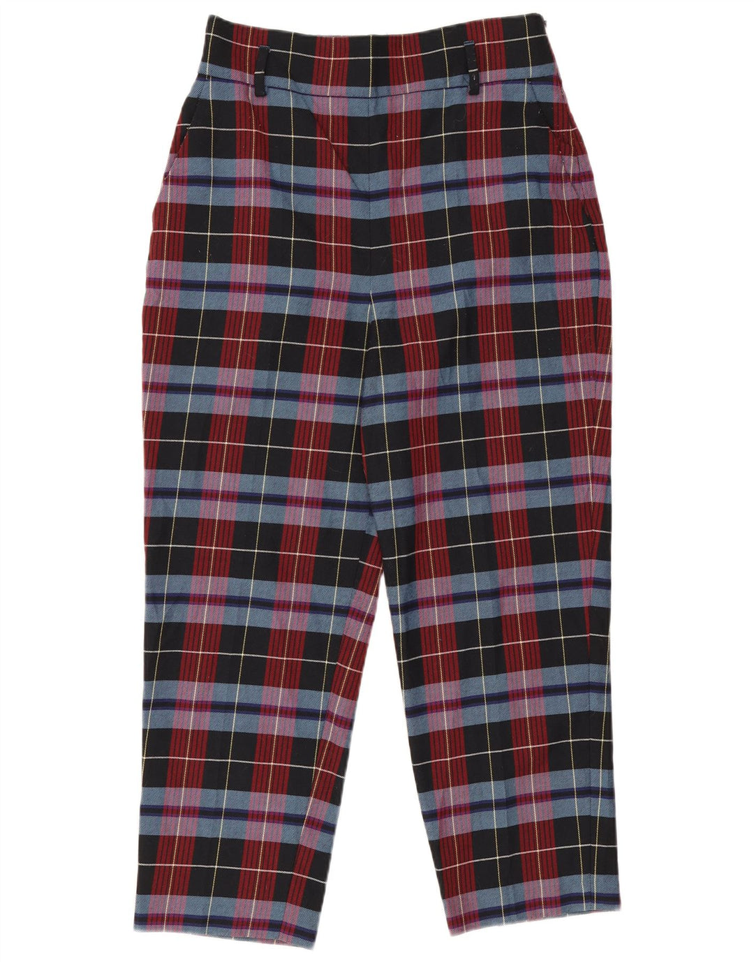 Zara Γυναικείο κωνικό κομμένο παντελόνι Large W30 L25 Red Check Polyester
