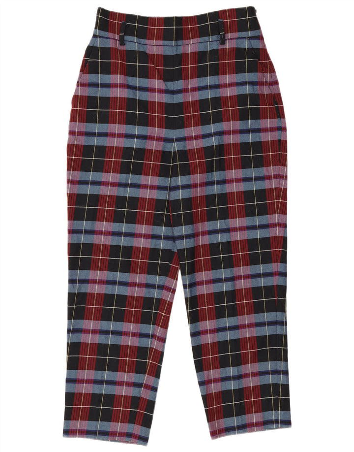 Zara Γυναικείο κωνικό κομμένο παντελόνι Large W30 L25 Red Check Polyester
