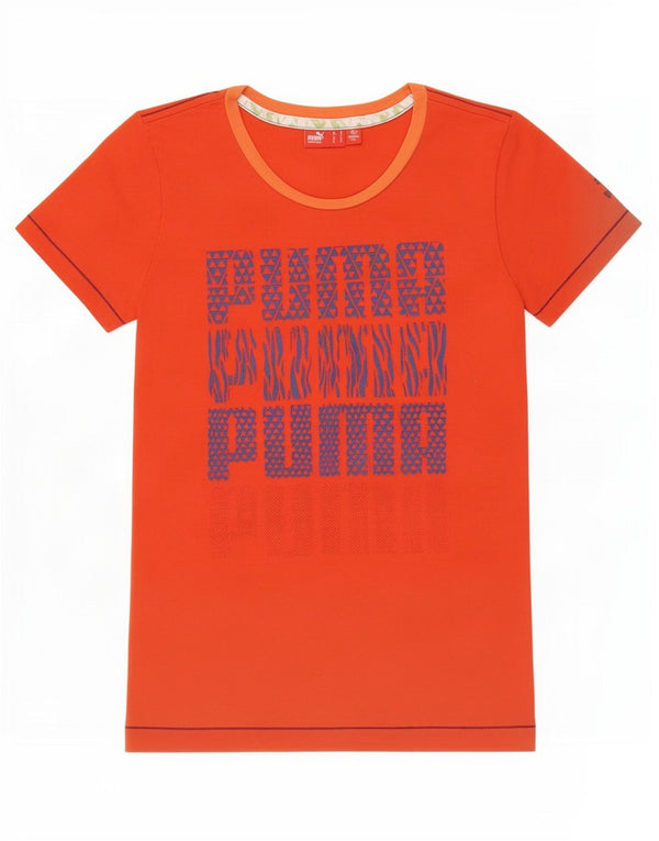 Γυναικείο γραφικό μπλουζάκι Puma Top UK 10 Small Orange