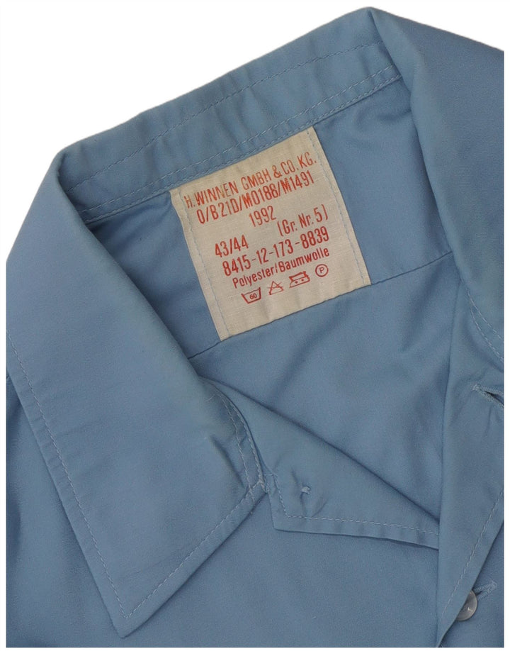 Vintage Ανδρικό Στρατιωτικό Πουκάμισο 43/44 Μεγάλο Μπλε Πολυεστέρας