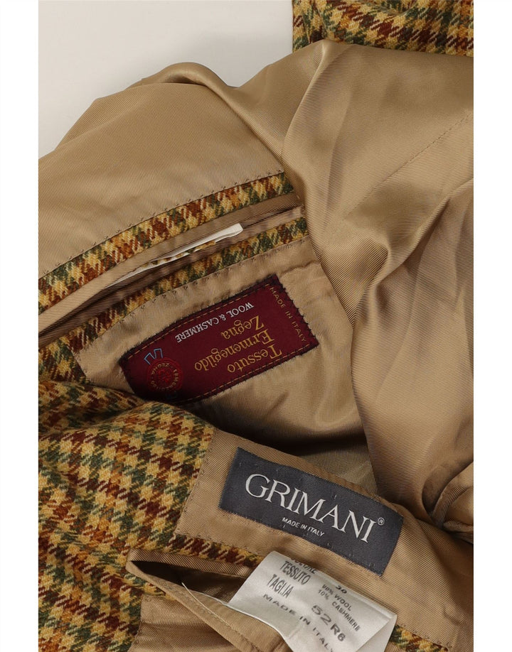 Ermenegildo Zegna Ανδρικό σακάκι με 3 κουμπιά σακάκι IT 52 Μεγάλο μπεζ Houndstooth