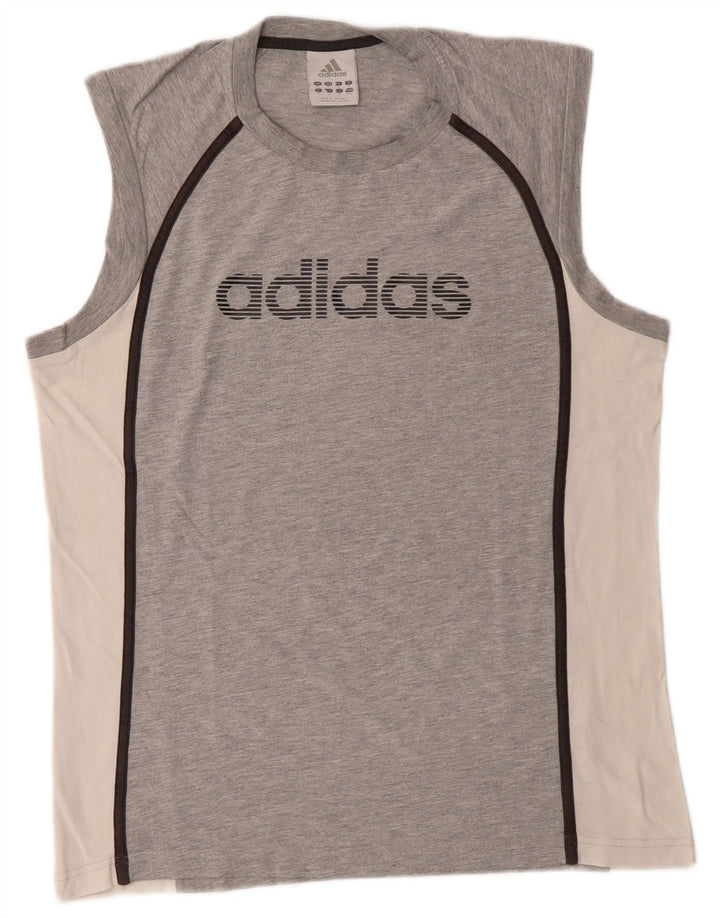 Ανδρικό γραφικό γιλέκο ADIDAS Top Medium Grey Colourblock