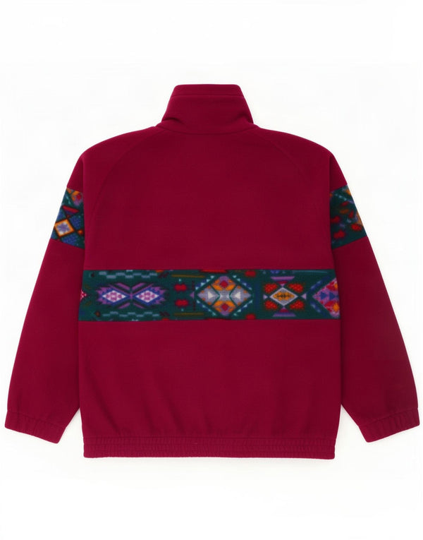 Lotto Mens Zip Neck Fleece Jumper UK 40 Large Burgundy Polyester