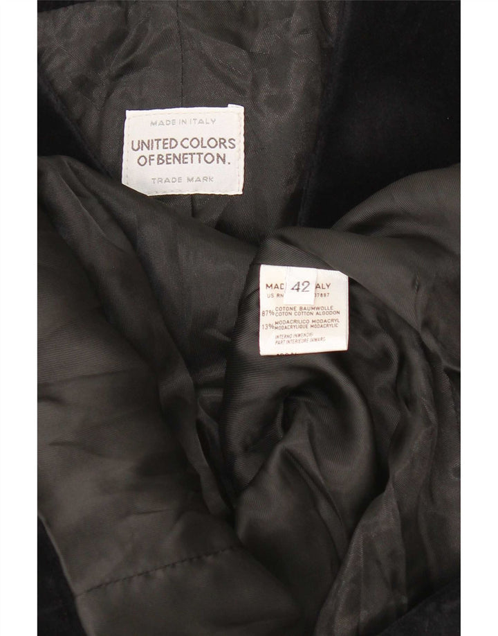 Benetton Γυναικείο βελούδινο τζάκετ μπλέιζερ με 6 κουμπιά IT 42 μεσαίο μπλε βαμβακερό