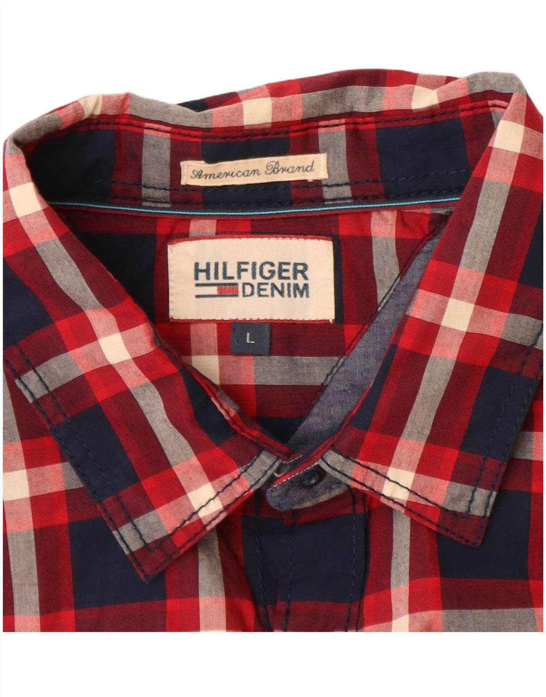 Ανδρικό πουκάμισο Tommy Hilfiger Large Navy Blue Check