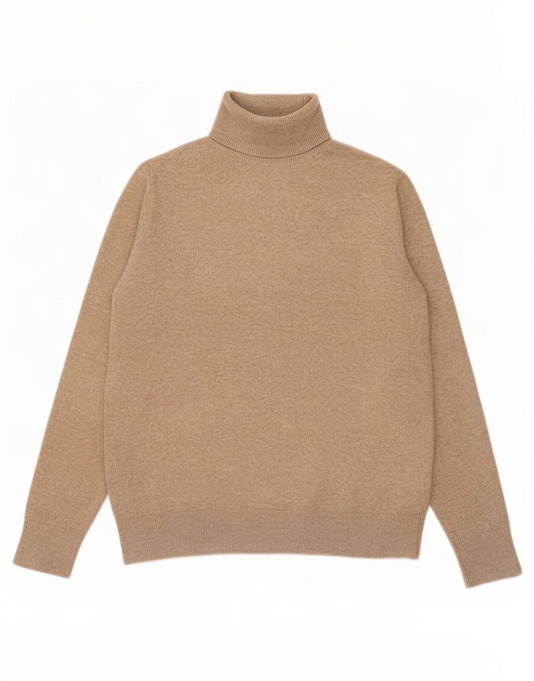 Marks & Spencer Γυναικείο πουλόβερ με ρολό λαιμόκοψη UK 10 Small Beige Polyester