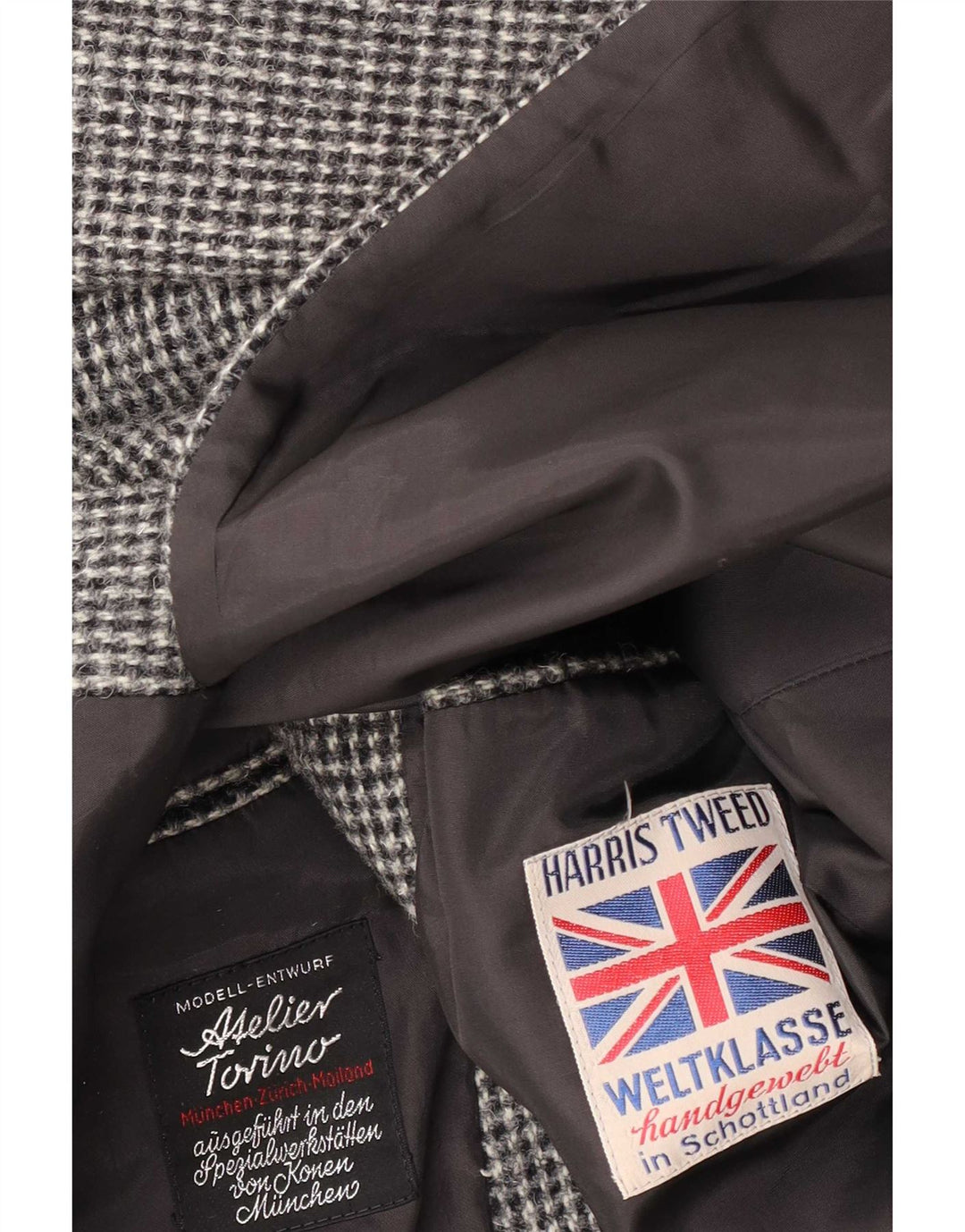 Ανδρικό μπουφάν Harris Tweed με 2 κουμπιά σακάκι UK 38 Medium Grey Check