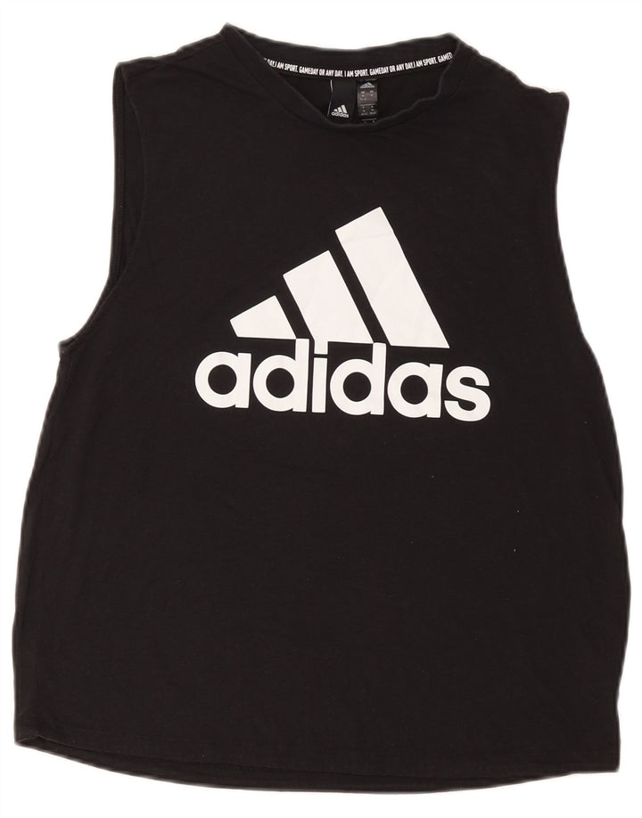 Γυναικείο γραφικό γιλέκο ADIDAS Top UK 12/14 Μεσαίο Μαύρο Πολυεστέρας