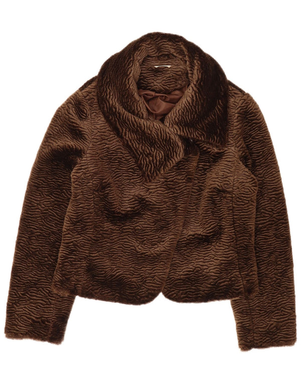 Γυναικείο Μπουφάν Berkertex Faux Fur UK 14 Large Brown Acrylic