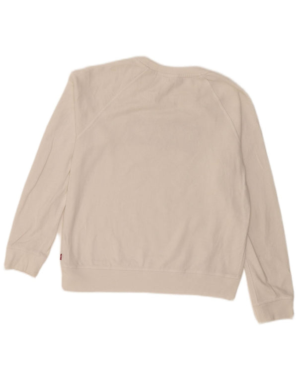 Γυναικείο γραφικό υπερμεγέθη φούτερ Levi's Jumper UK 10 Small White