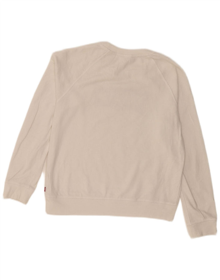 Γυναικείο γραφικό υπερμεγέθη φούτερ Levi's Jumper UK 10 Small White