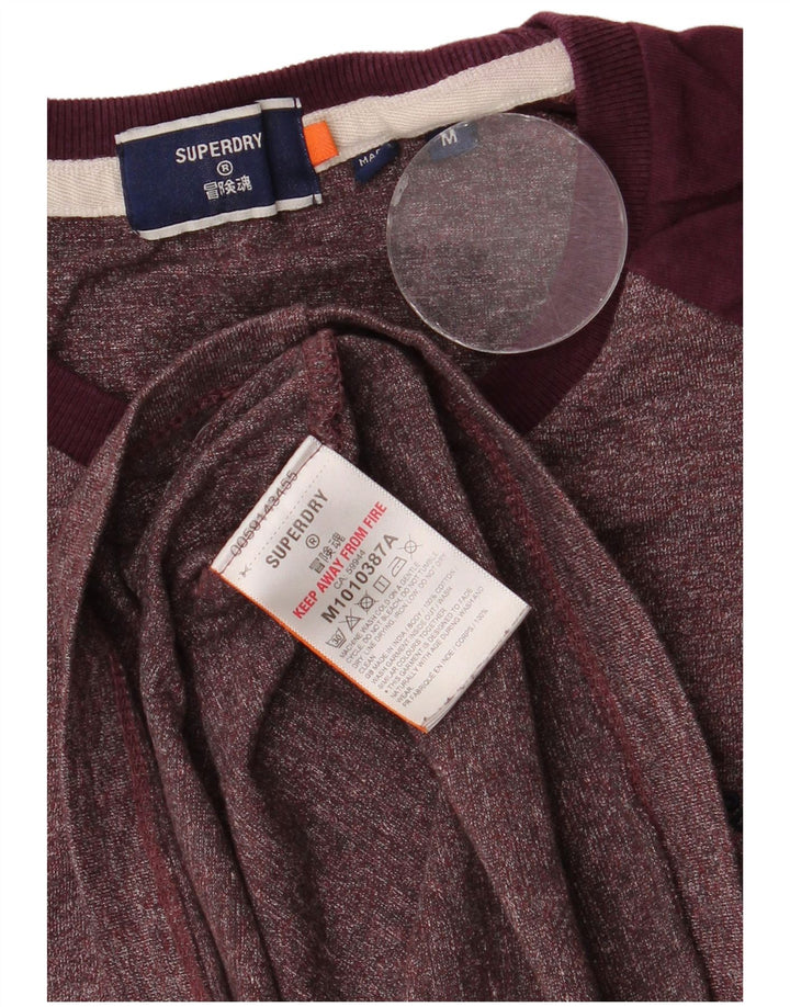 Ανδρικό μπλουζάκι Superdry Top Βαμβακερό μεσαίο μπορντό
