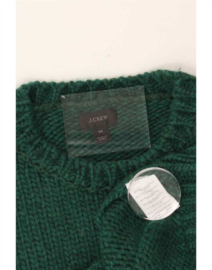 J. CREW Ανδρικό πουλόβερ με λαιμόκοψη, μεσαίο πράσινο μαλλί
