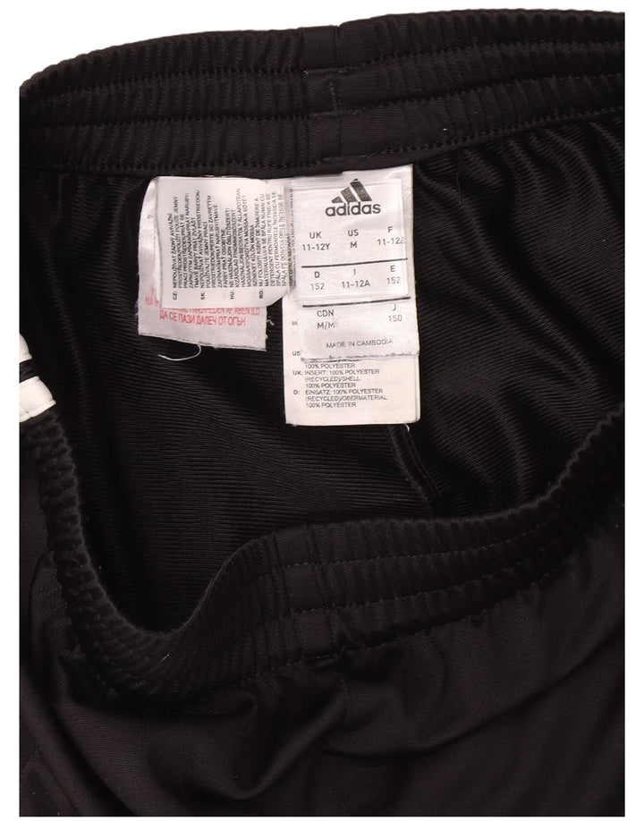 ADIDAS Boys Tracksuit Trousers 11-12 Years  Black Polyester
