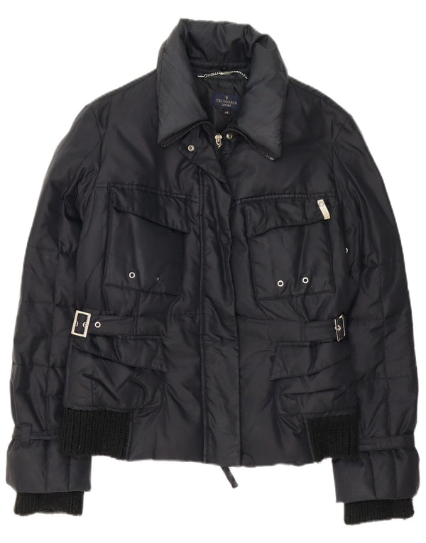 Trussardi Womens Padded Jacket IT 42 Medium Black Polyamide