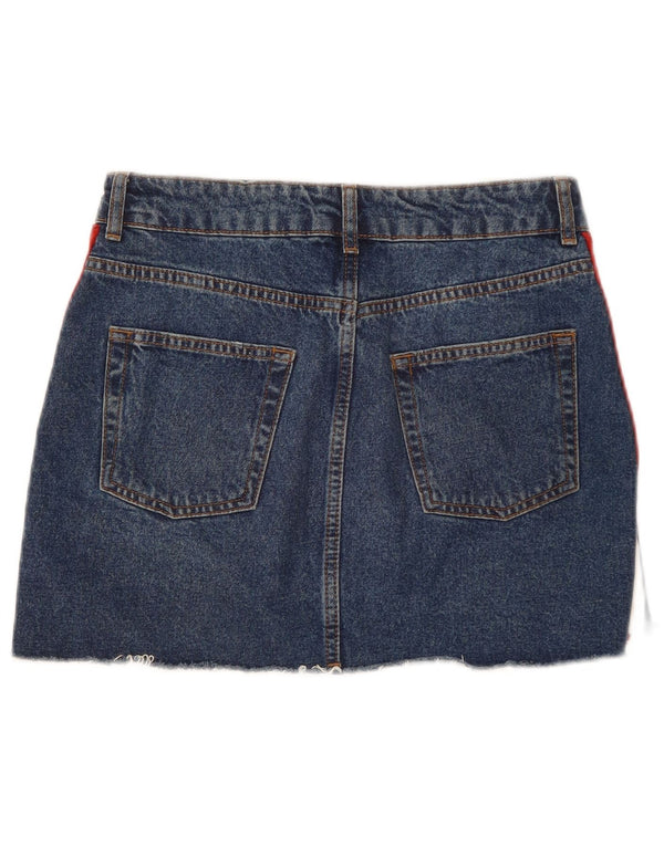 Topshop Γυναικεία μίνι τζιν φούστα UK 10 Small W28 Blue Colourblock