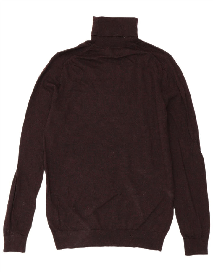 Ανδρικό πουλόβερ Reiss Roll Neck, Μαλλί μεσαίο μπορντό