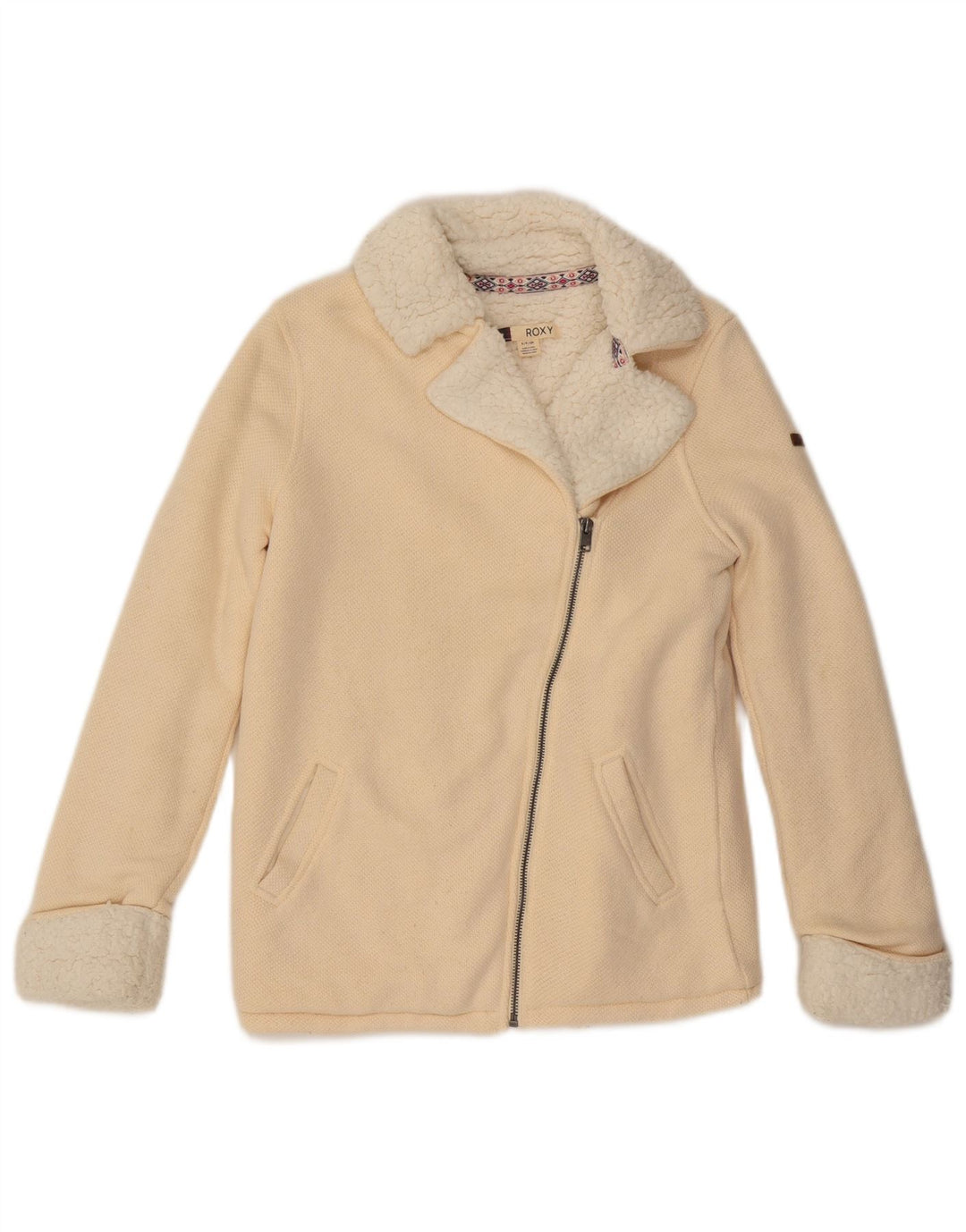 Γυναικεία φόρμα ROXY Sherpa Top Jacket UK 10 Small Off White Βαμβακερά