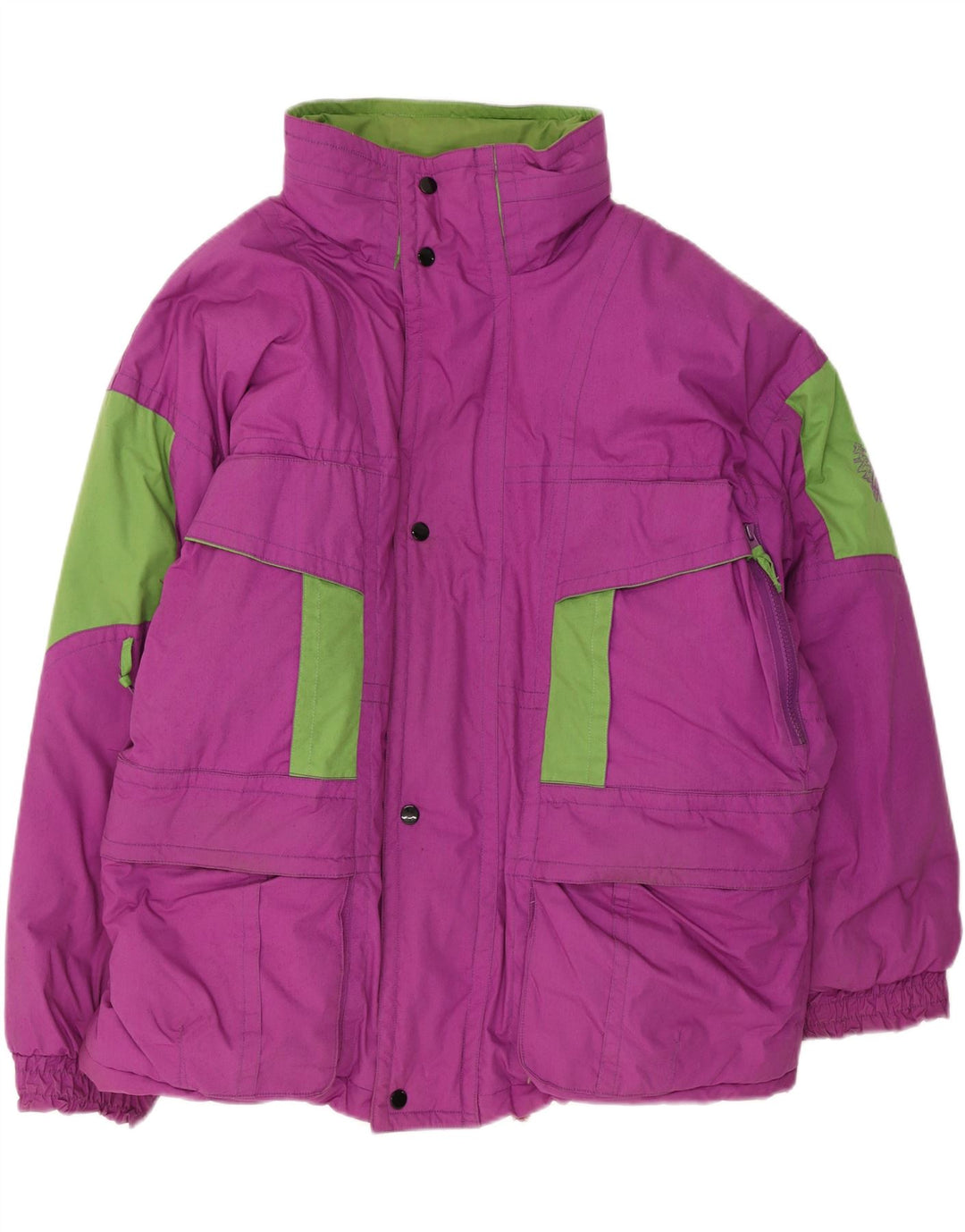 Brugi Ανδρικό μπουφάν σκι με κουκούλα UK 40 Large Purple Colourblock Polyester