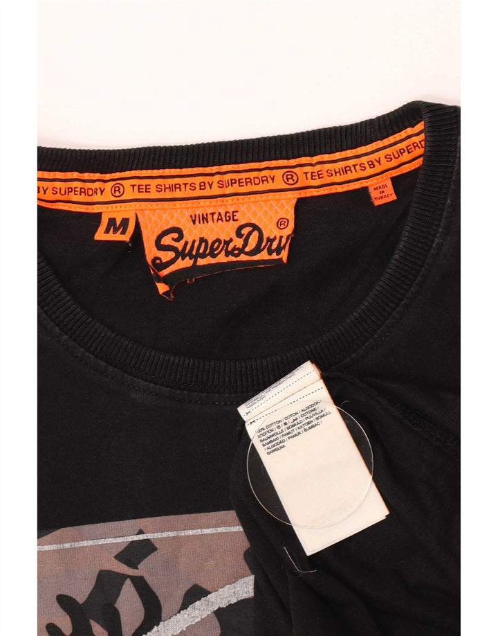Ανδρικό γραφικό T-Shirt Superdry Top Μεσαίο μαύρο βαμβακερό