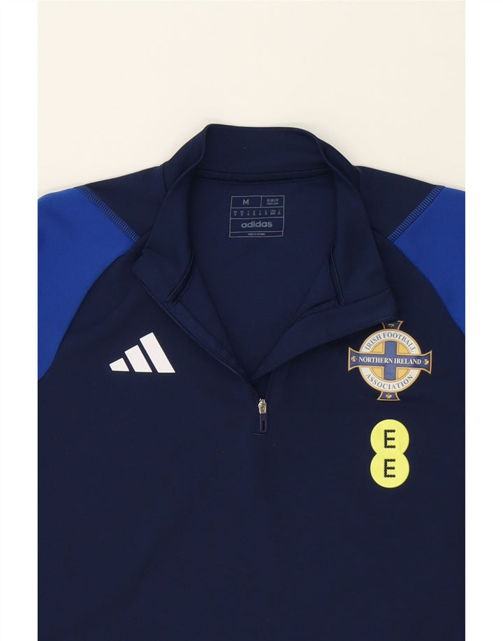 ADIDAS Mens Slim Fit Pullover Tracksuit Top Medium Navy Blue Colourblock Vintage Adidas and Second-Hand Adidas from Messina Hembry 