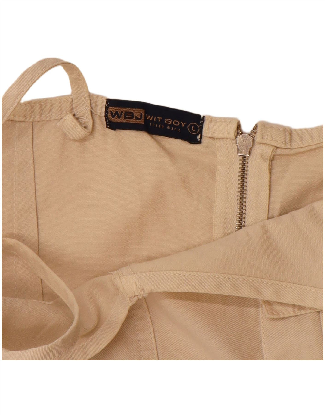 WIT BOY Γυναικείο Slip Dress UK 14 Μεγάλο Μπεζ Βαμβακερό