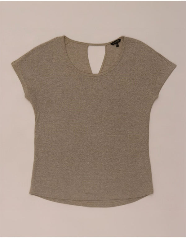 Massimo Dutti Γυναικείο μπλουζάκι υπερμεγέθους Top UK 6 XS Beige Viscose