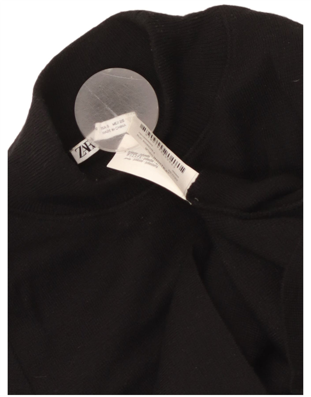 ZARA Γυναικείο πουλόβερ με κοντό μανίκι χελώνα με λαιμόκοψη UK 8 Small Black