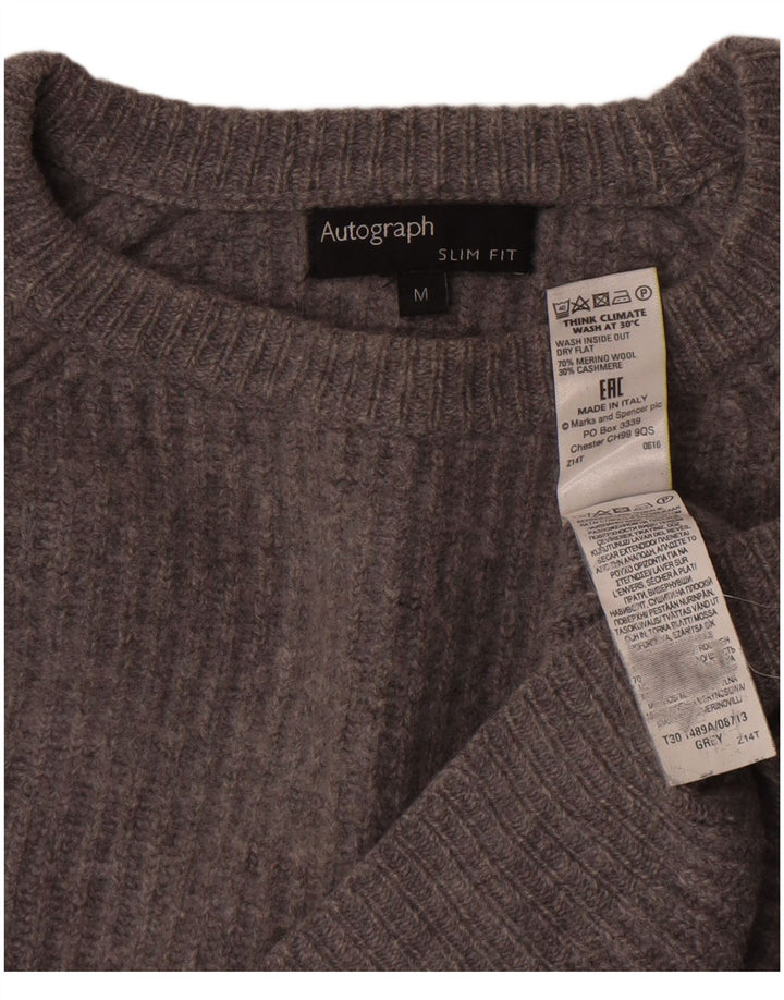 Marks & Spencer Γυναικείο Crop Boat Neck Jumper πουλόβερ UK 14 Medium Grey