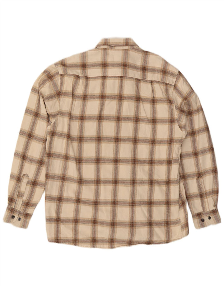 Ανδρικό φανελένιο πουκάμισο CAMARGUE Μέγεθος 39/40 Μεσαίο μπεζ βαμβάκι