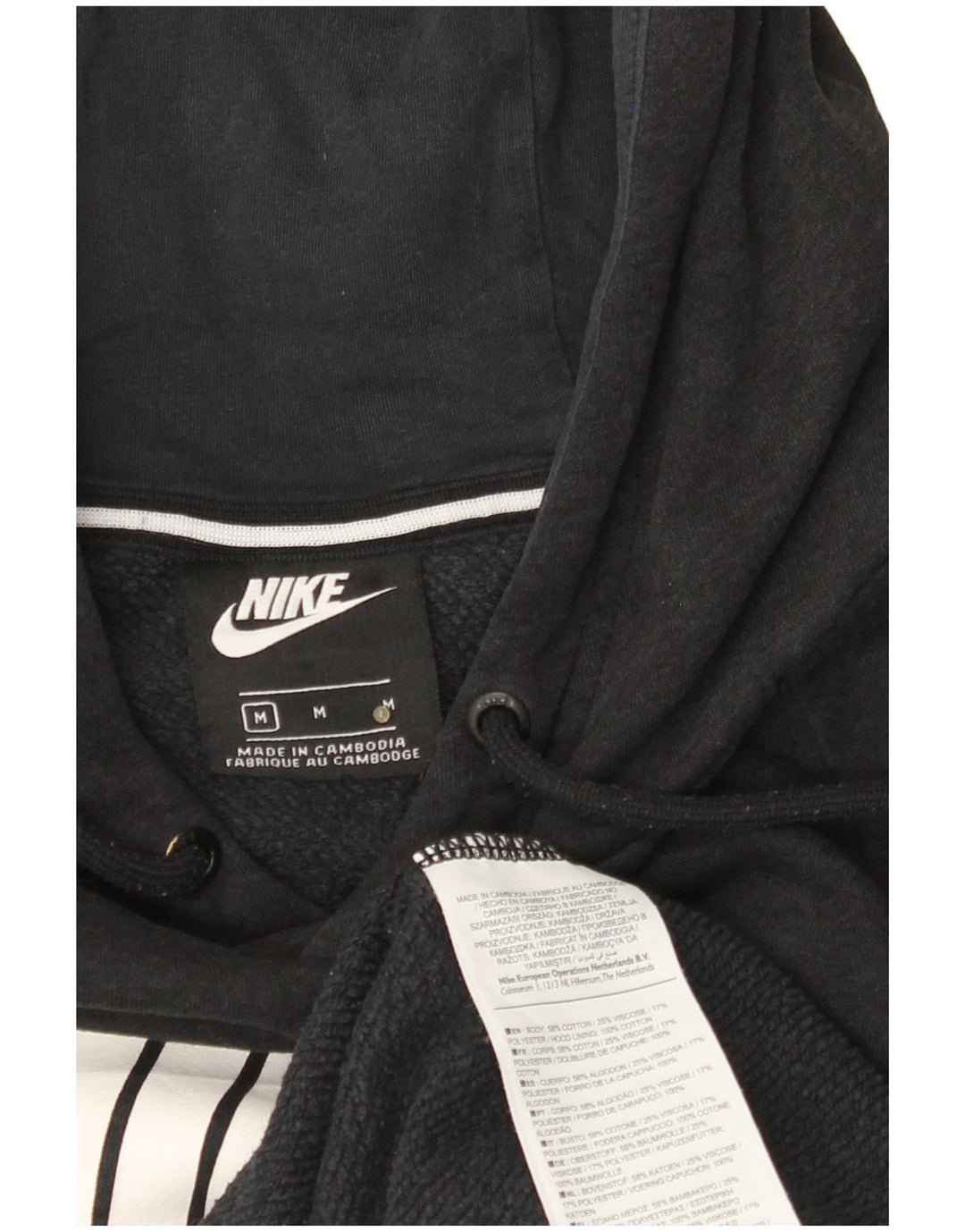 Ανδρικό γραφικό φούτερ NIKE, μεσαίο μαύρο βαμβακερό