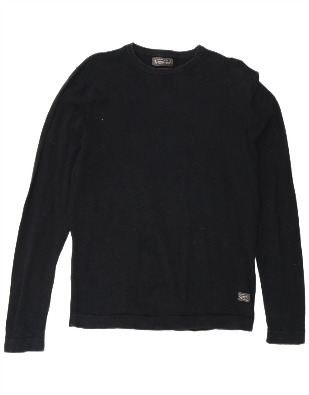 Jack & Jones Ανδρικό πουλόβερ με λαιμόκοψη, μικρό μαύρο βαμβακερό