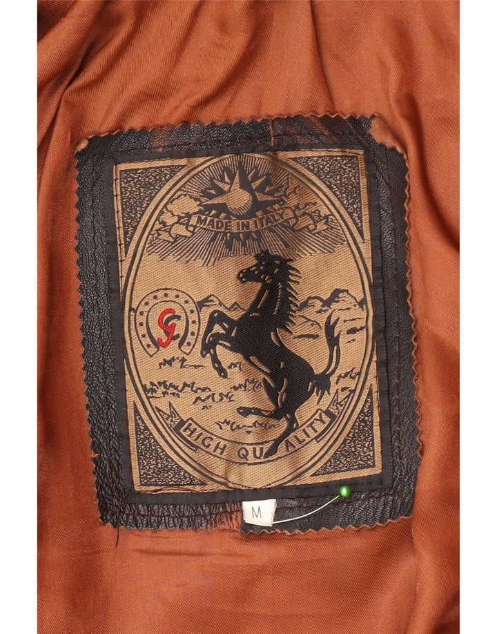 Vintage Γυναικείο Δερμάτινο Μπουφάν UK 14 Medium Μαύρο