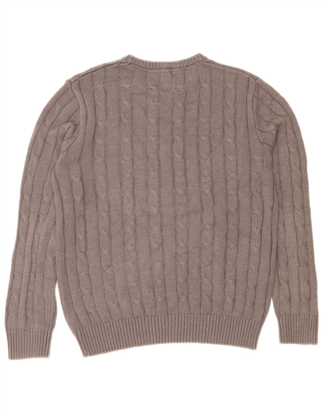 Crew Clothing Ανδρικό πουλόβερ με λαιμόκαυστο, μεσαίο γκρι βαμβακερό