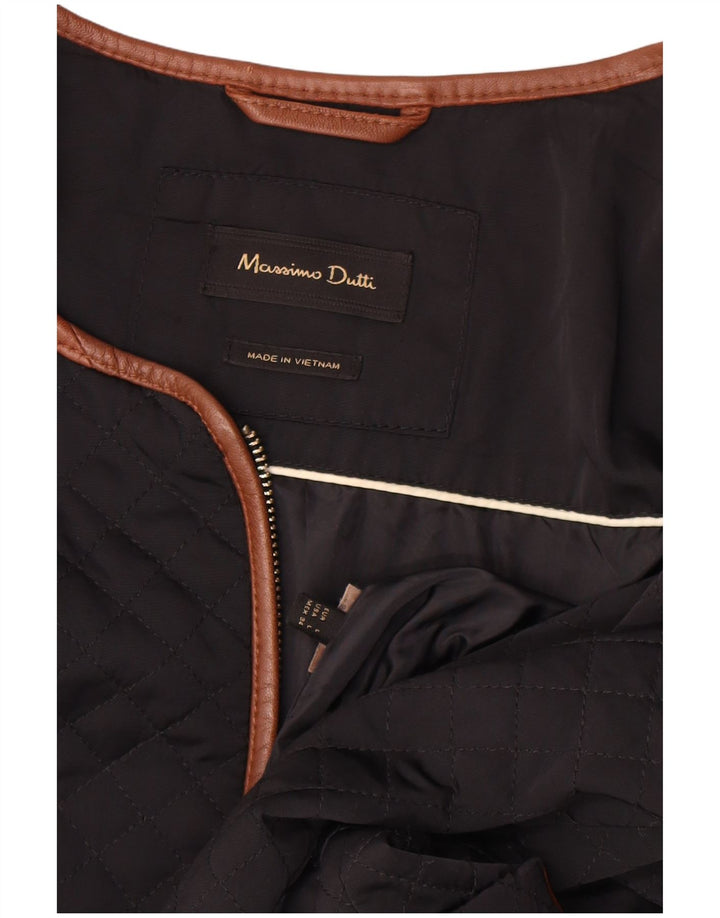 Massimo Dutti Γυναικείο Military Quilted Jacket UK 16 Large Navy Blue