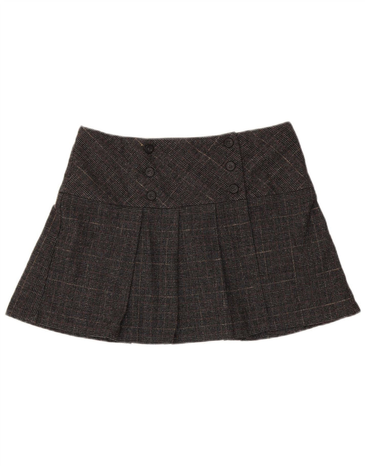 Γυναικεία Μίνι Φούστα Benetton IT 44 Medium W34 Γκρι Houndstooth παρθένο μαλλί