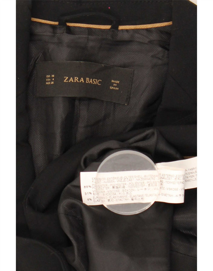 Zara Γυναικείο Μπουφάν σακάκι με 1 κουμπί EU 36 XS Μαύρο Πολυεστέρας