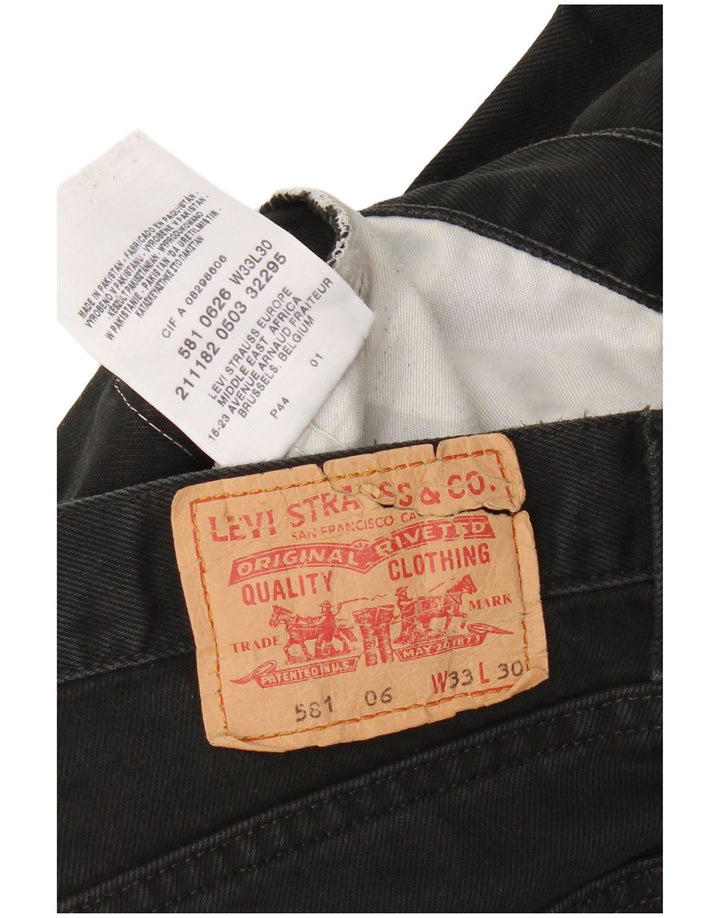 LEVI'S Ανδρικό τζιν 581 ίσιο W33 L30 Μαύρο βαμβακερό