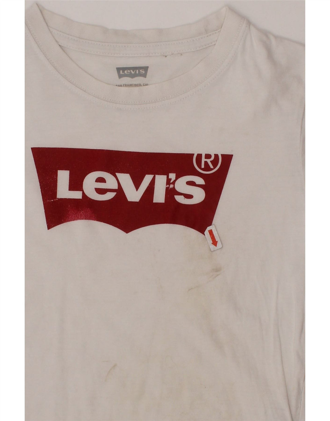 LEVI'S Girls Graphic T-Shirt Top 5-6 ετών Λευκό βαμβακερό
