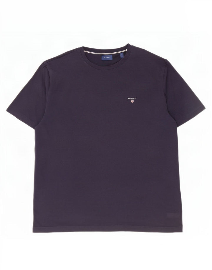 Ανδρικό T-Shirt Gant Top Large Navy Blue από βαμβάκι
